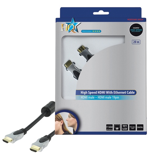 [135787] HQ HDMI 1.4 HIGH SPEED med ethernet, 20m