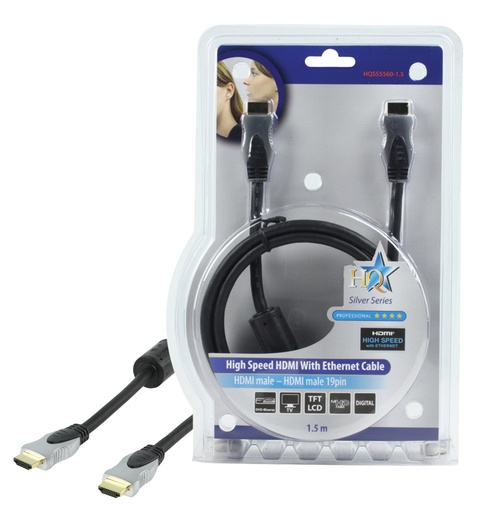 [135826] HQ HDMI 1.4 HIGH SPEED med ethernet, 1,5m