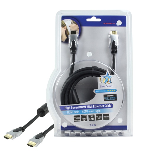 [135832] HQ HDMI 1.4 HIGH SPEED med ethernet, 2,5m