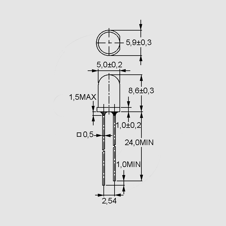 [136071] IR-LED Water-clear 5mm 100mA 950nm
