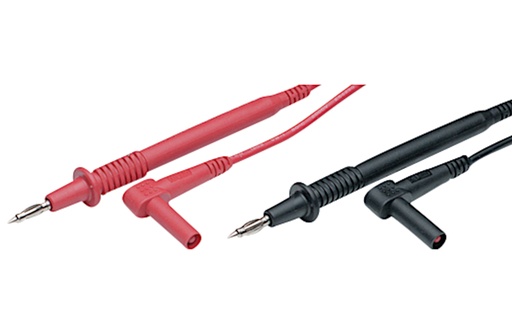 [134445] Testledning til multimeter, 4mm Bananstik, rød/sort