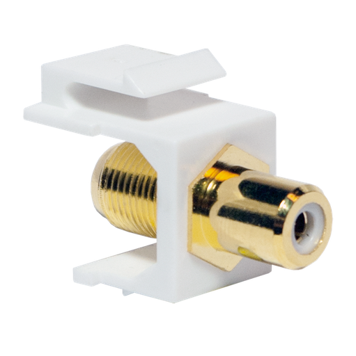 [134932] Keystone In-Line Coupler RCA female > F female - white