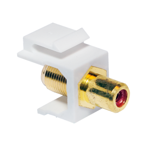 [134933] Keystone In-Line Coupler RCA female > F female - red