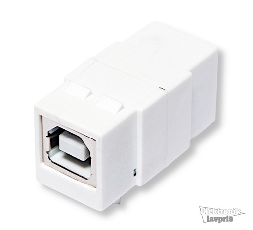 [134941] USB 2.0 keystone-stik, B/F til USB-B/F, hvid