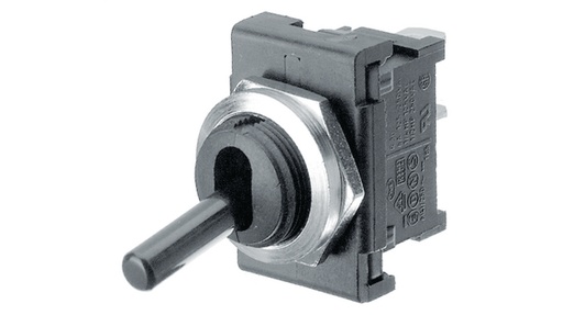 [135118] Toggle Switch 1-pol ON-OFF-ON 6A/250V Black