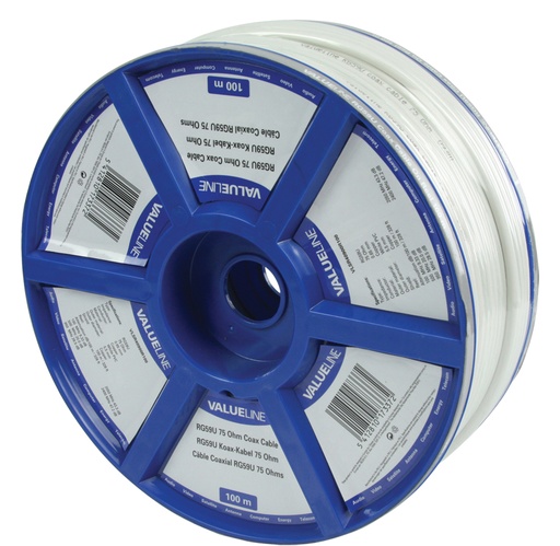 [135125] 6,1mm Coax-kabel  75ohm Hvid