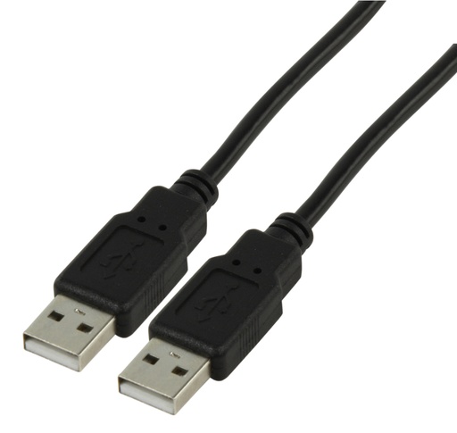 [135598] USB 2.0 kabel, standard, A til A, 1,8 meter, SORT