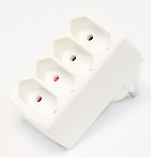 [109354] Euro Adapter 4-stikdåse, hvid