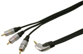[109439] Camcorder AV kabel, 4-pol 3,5mm Jack->3 RCA, 2,5 meter