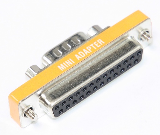 [132180] Mini adapter/serial DB9m-DB25f