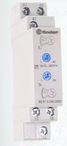 [132369] Finder Tidsrelæ 16A - 250V 12-240V AC/DC