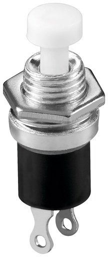 [132581] Tryktast 1-pol OFF/(ON) Slutte NO Hvid Metal-hals