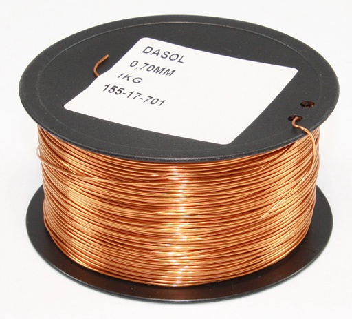 [132661] Kobbertråd, lakeret, 0,70mm, 1000g.