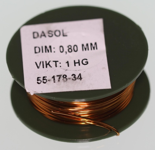 [132663] Kobbertråd, lakeret, 0,80mm, 100g.