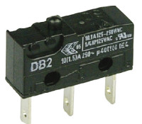 [132981] Mikroswitch, Knap aktuator, 1-polet slutte/bryde, 10.1 A @ 250 V ac