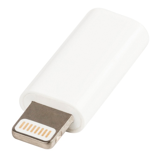 [134066] Lightning adapter, han til USB Micro B, hun, hvid