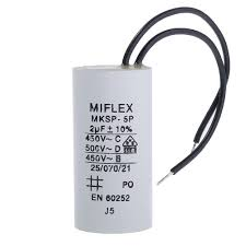 [146707] Motor capacitor 2 F 450VAC =25x51mm.