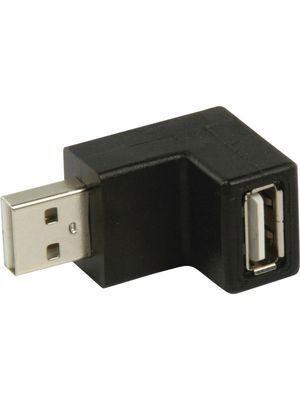 [146714] USB 2.0-adapter | A-hanstik | A-hunstik | 270° vinklet | Sort