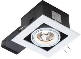 [146754] Indbygningspot 119x119m. 25W Børstet Alu INCL. lampe