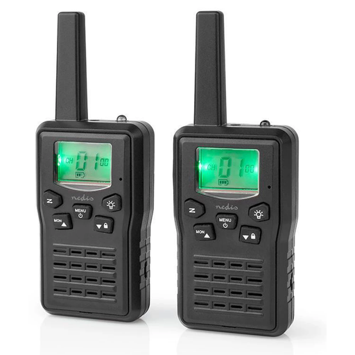 [147215] Walkie-talkie sæt, 10 km rækkevidde,  Genopladelig, sort