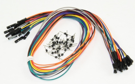 [147227] Jumperkabel, Breadboard, hun/hun, 50cm, 20 stk.