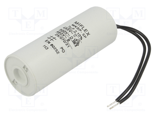 [147272] Motor capacitor 7F 450VAC =30x78mm. uden bolt