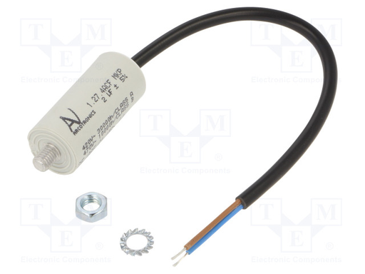 [147299] Motor capacitor 2 F 470VAC =25x58,5mm.