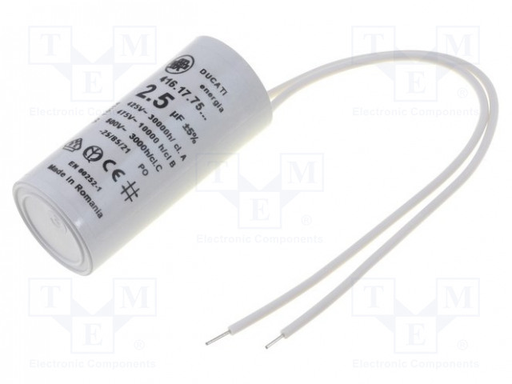 [147308] Motorstart kondensator 2,5uF, 475V =25x55mm.