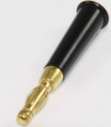 [147357] Bananstik HAN 4mm Sort, Guld, Loddemontering