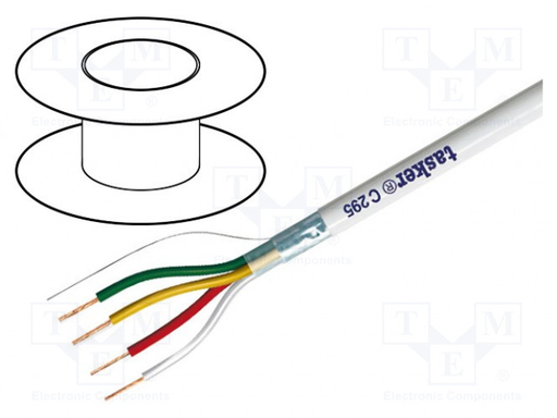 [147473] Multileder Skærmet 4x0.22mm² Hvid