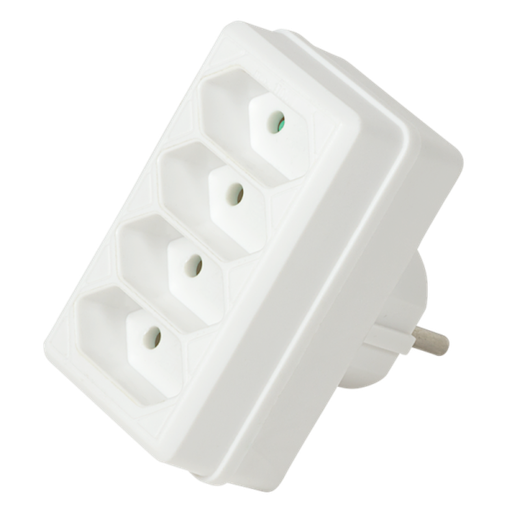 [148209] Euro-adapter, 4-stikdåse, hvid
