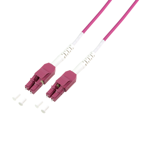 [148588] Fiber duplex patch cable, OM4, 50/125µ, Uniboot LC-LC, erika violet, 1 m
