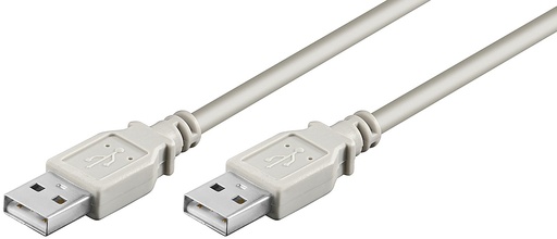 [148606] USB 2.0 kabel, standard, A til A, Grå 3 meter