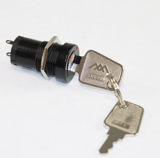 [148675] Key Switch 125V/3A - 1 x OFF/ON. Nøgle ud i 1 position