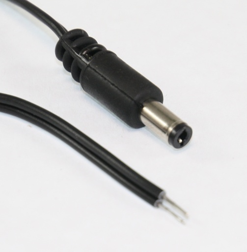 [148908] DC-kabel 2,5/5,5 lige 0.5mm² 1,5m løs ende Sort