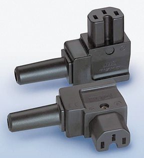 [148983] IEC Power Connector C15, Angled