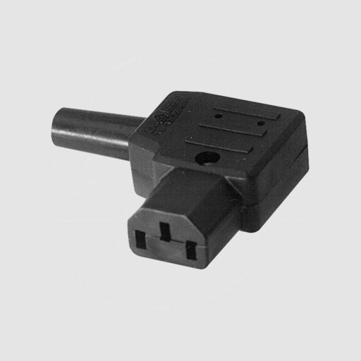 [148984] IEC Strømstik C13, vinkel, hun