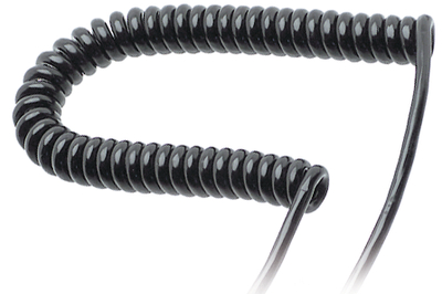 [149720] Spiralkabel uden skærm 4x1.50 mm², 1,5/6meter Sort