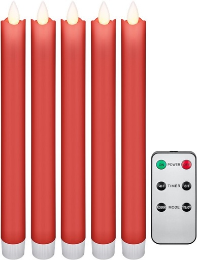 [149935] LED Kertelys i voks 5 stk. inkl. fjernbetjening, RDE