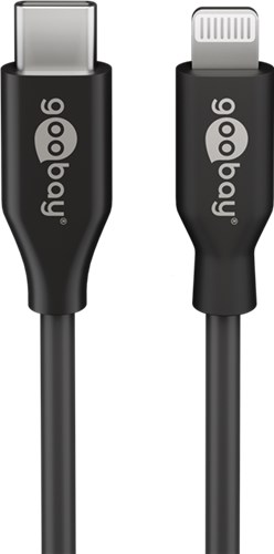 [150044] USB 2.0 kabel - USB-C han til Lightning han, Sort (1m)