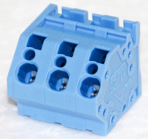 [150406] WAGO Printklemme; 6 mm²; Rastemål 10 mm; 3-polet Blå