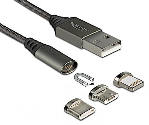 [150431] Magnetisk USB kabel: Lightning / Micro USB / USB C