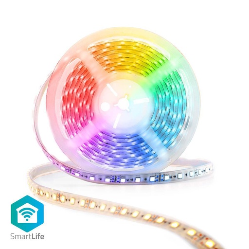 [150577] SmartLife fuld farve LED Strip | Wi-Fi | Cool Hvid / RGB / Varm Hvid | 5000 mm | IP65 | 2700 - 6500 K | 405 lm | Android / IOS