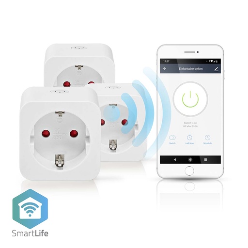 [150583] SmartLife Smart Plug, Wi-Fi, 3 stk., 3680 W, Android / IOS, hvid