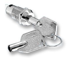 [150724] Key Switch 250V/1A - 1 x OFF/(ON). Nøgle ud i 1 position