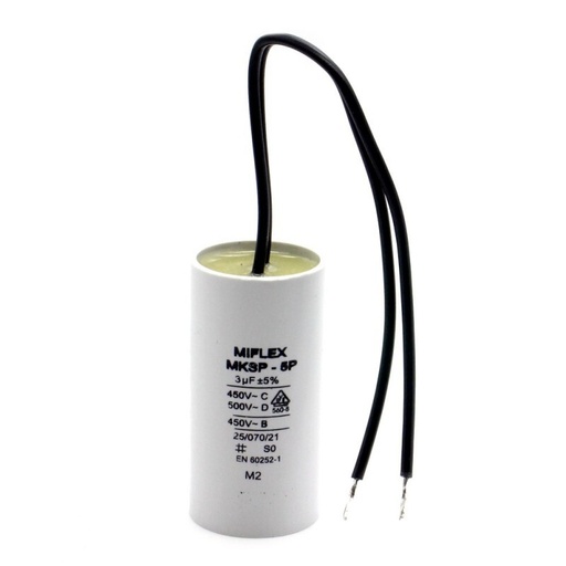 [150842] Motorstart kondensator 8uF 450VAC =30x78mm.