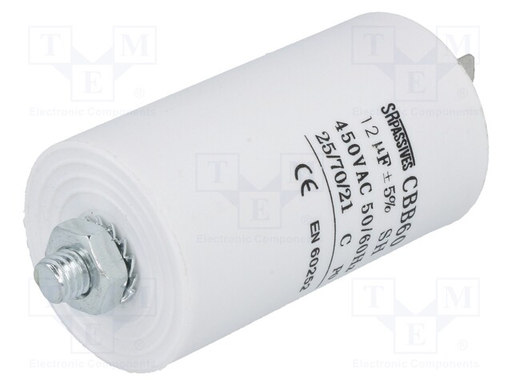 [150855] Motorstart kondensator 12 uF 450V =40x70mm.