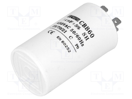 [150858] Motorstart kondensator 14uF, 450V 40x70mm