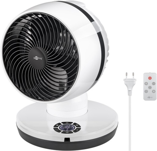 [150963] Gulvventilator 3D, fjernbetjening og timer