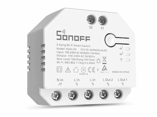 [151780] Sonoff: 2-kanal Wi-Fi Smart Switch m. strømmåler